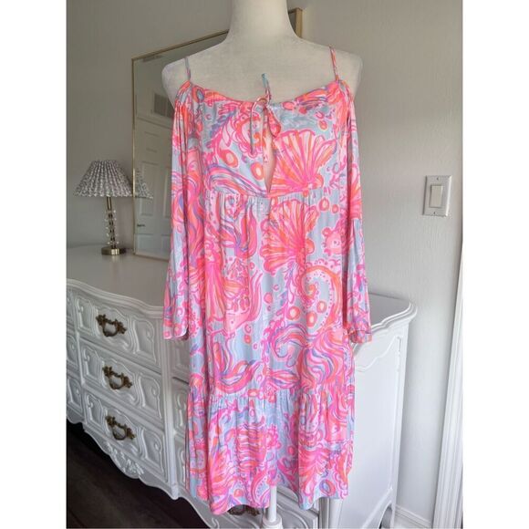 Lilly Pulitzer off shoulder Alanna Dress size 4-6 - Picture 1 of 5